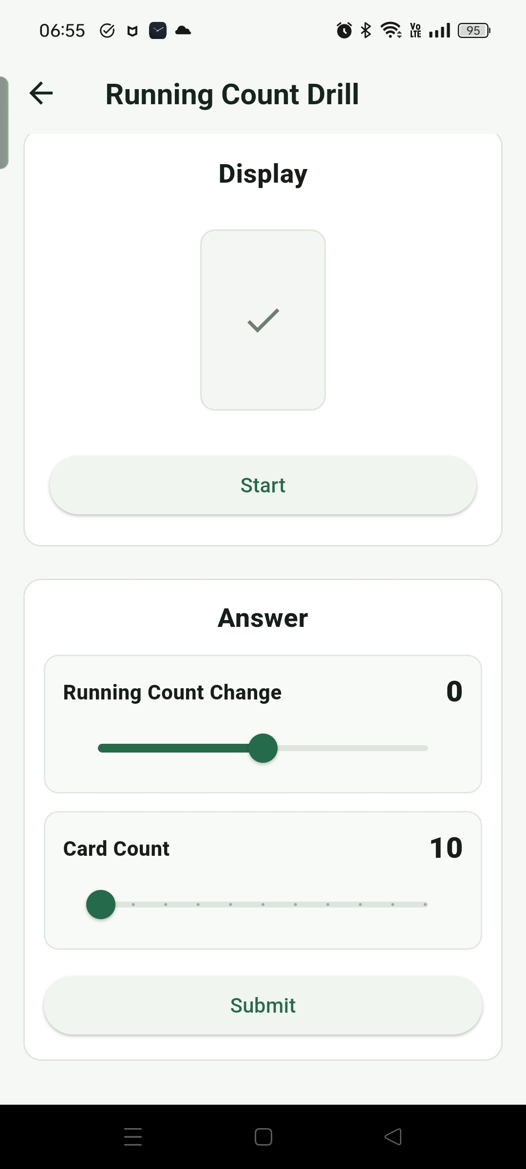 Running Count Drill 作答畫面